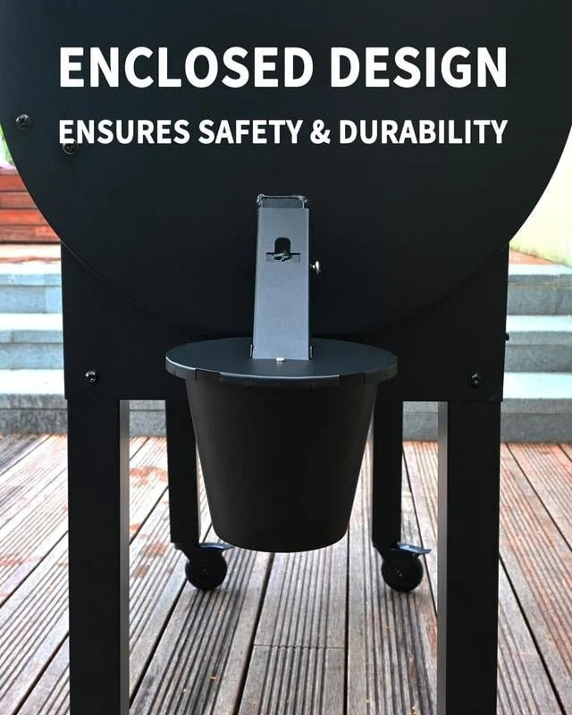 Grill Grease Collector with Reusable Liner and Enclosed Lid for 1.6in Spouts