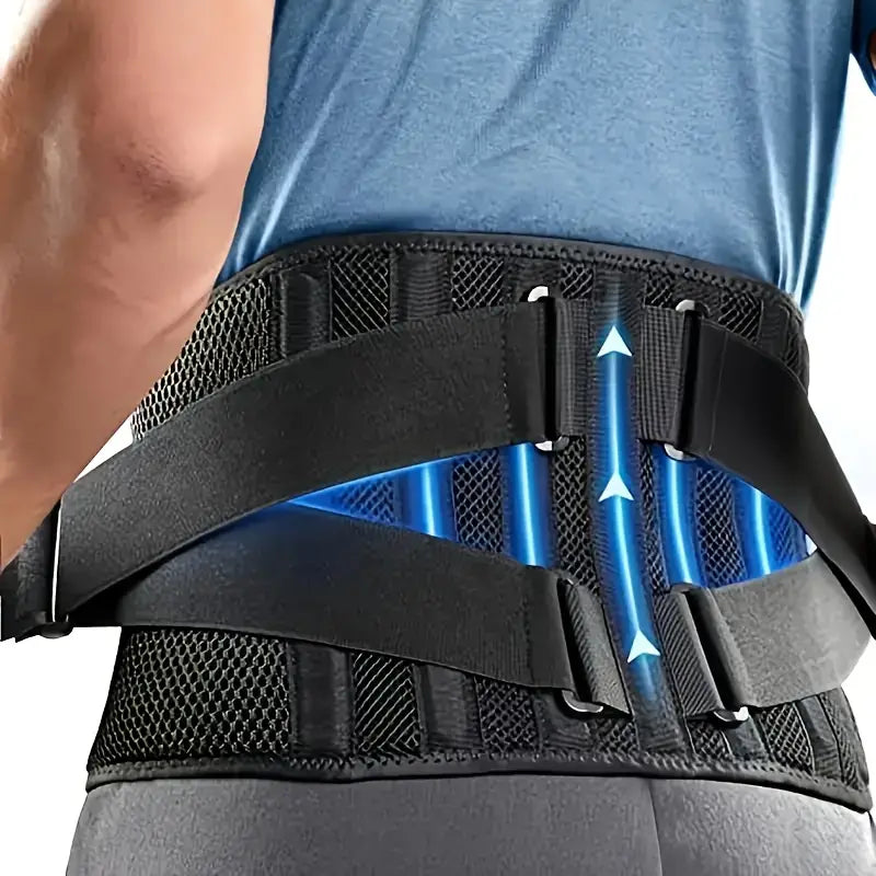 Lumbar Support Brace with Dual Foam Pads and Adjustable Aluminum Strips