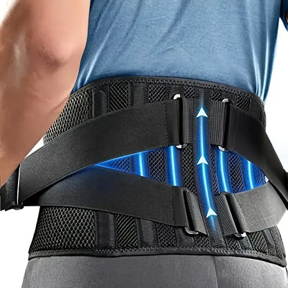 Lumbar Support Brace with Dual Foam Pads and Adjustable Aluminum Strips