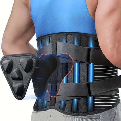Lumbar Support Brace with Dual Foam Pads and Adjustable Aluminum Strips