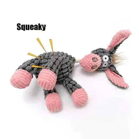 Durable Plush Dog Toy with Built-In Squeaker and Reinforced Fabric