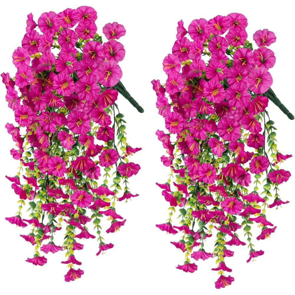 Hanging Morning Glory Vine with UV Resistant Coating and Flexible Stems, 29.52 Inches