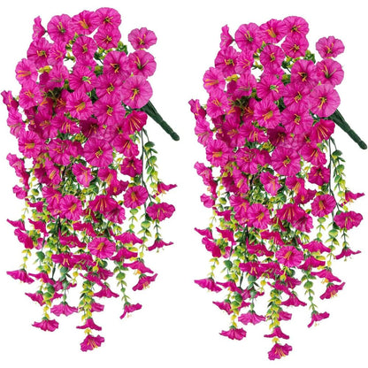 Hanging Morning Glory Vine with UV Resistant Coating and Flexible Stems, 29.52 Inches