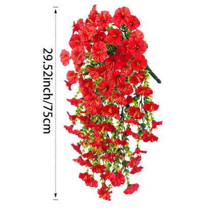 Hanging Morning Glory Vine with UV Resistant Coating and Flexible Stems, 29.52 Inches