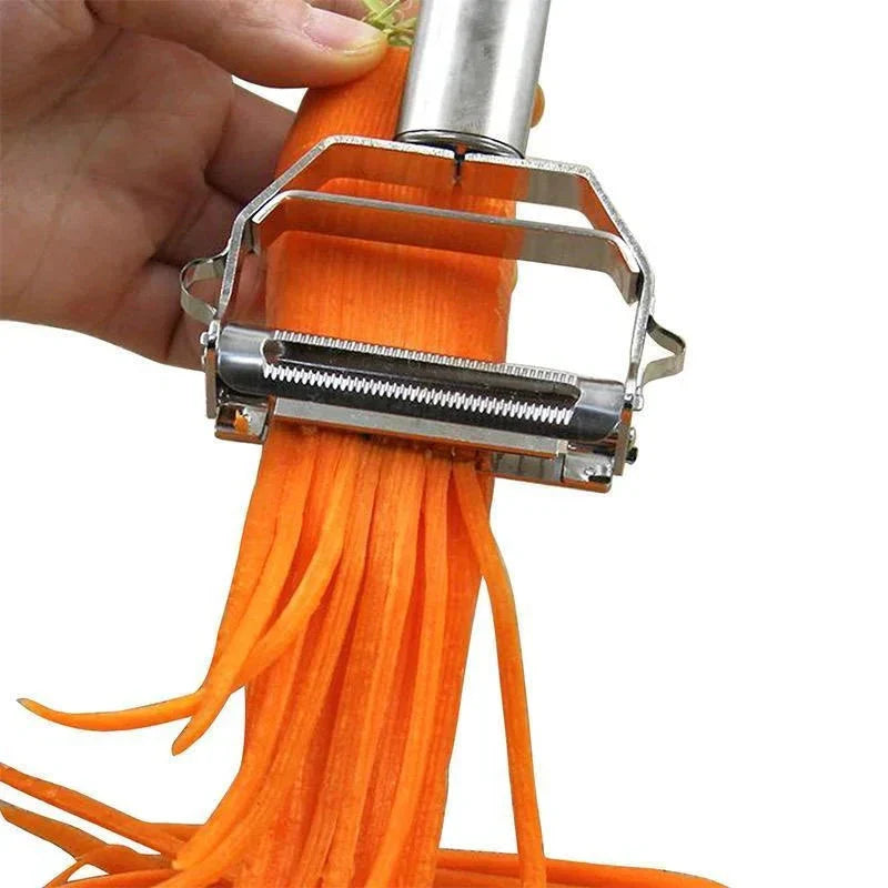 Dual Blade Vegetable Peeler with Julienne Slicer and Stainless Steel Construction