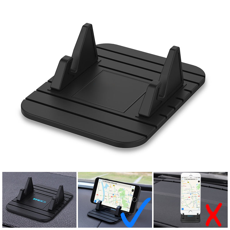 Dashboard Phone Holder with Suction Base and Soft Silicone Grip