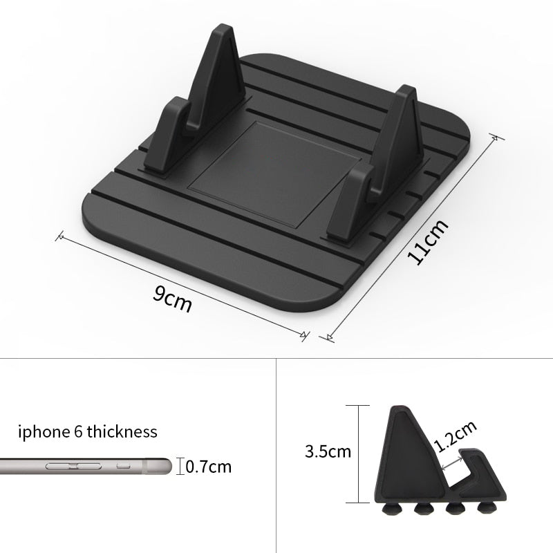 Dashboard Phone Holder with Suction Base and Soft Silicone Grip