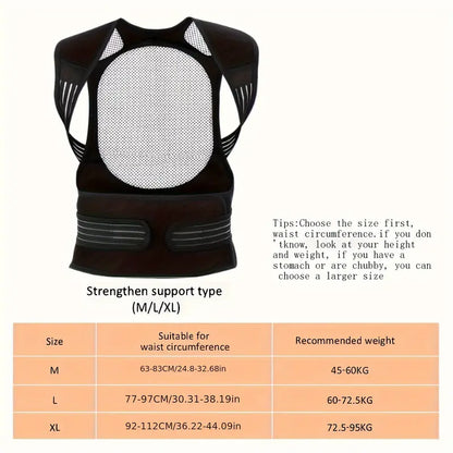 Magnetic Lower Back Support Brace with Removable Plates and Adjustable Straps
