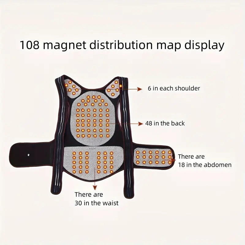 Magnetic Lower Back Support Brace with Removable Plates and Adjustable Straps