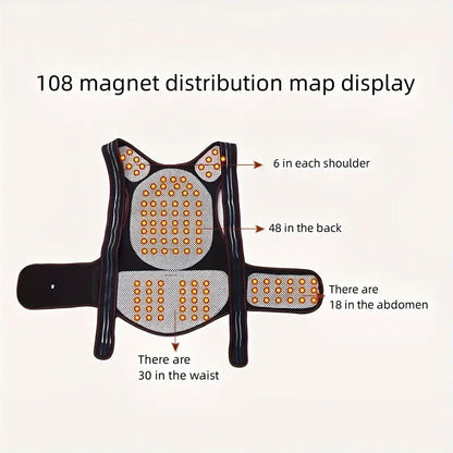 Magnetic Lower Back Support Brace with Removable Plates and Adjustable Straps