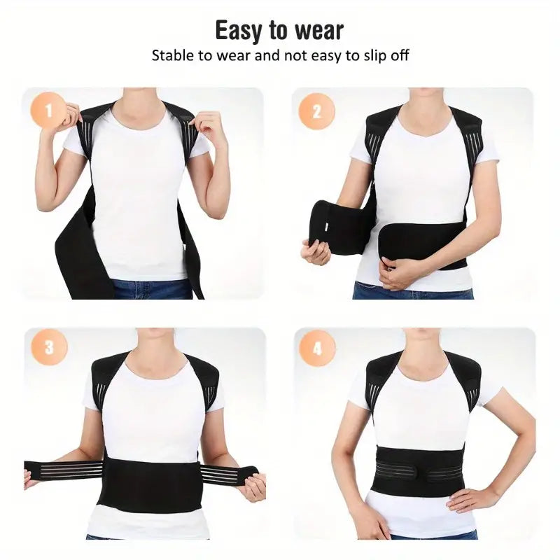 Magnetic Lower Back Support Brace with Removable Plates and Adjustable Straps