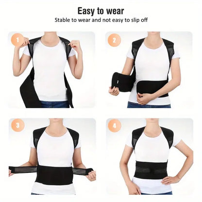 Magnetic Lower Back Support Brace with Removable Plates and Adjustable Straps