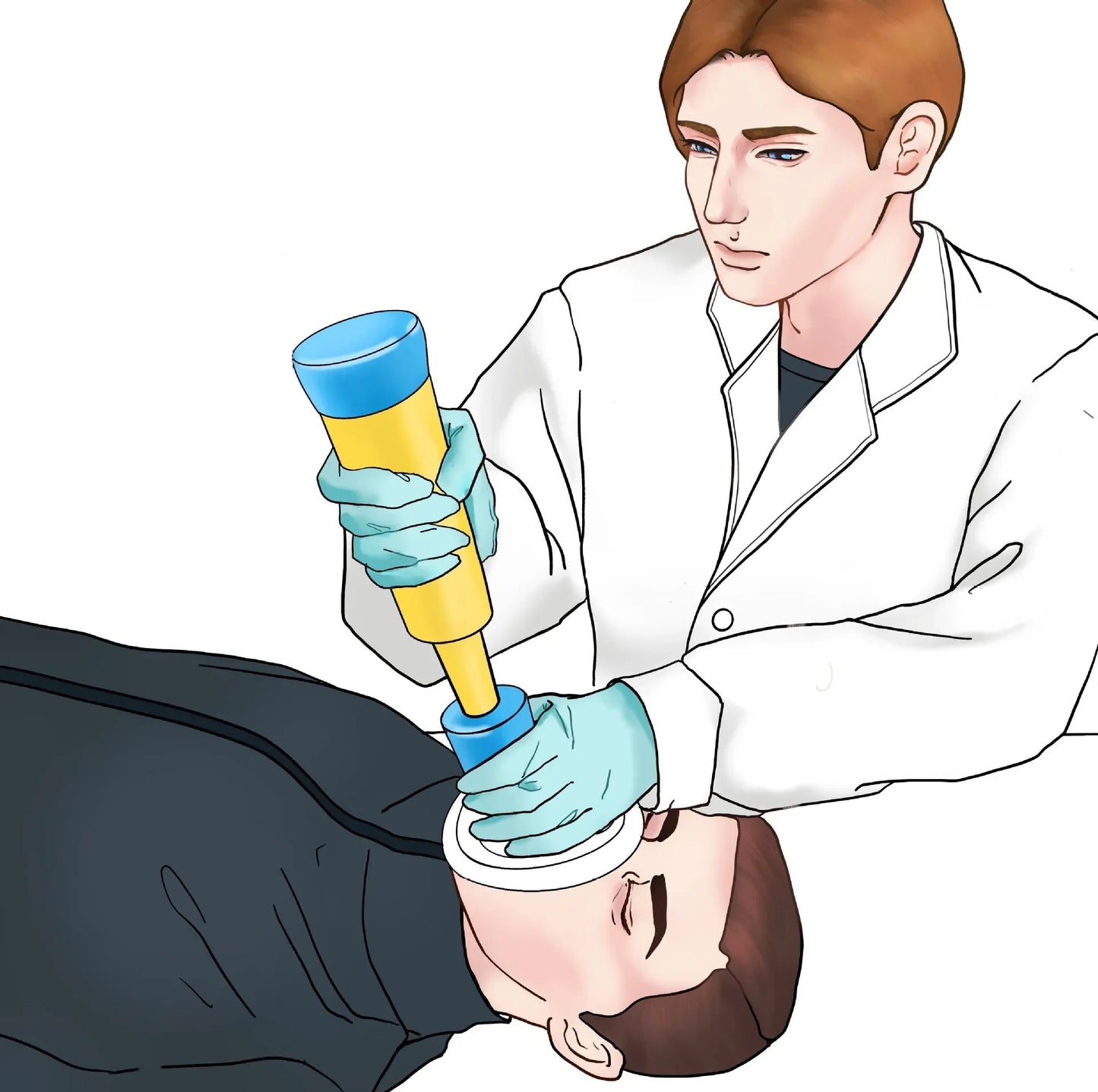 Choking Emergency Suction Device with Spring Mechanism and Airtight Mask