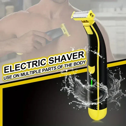 Rechargeable Grooming Trimmer with Four Interchangeable Heads and Floating Blade System