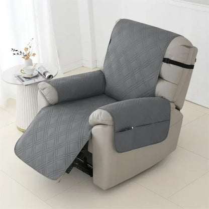 Recliner Armchair Cover with Waterproof Quilted Fabric and Pet Protection, Machine Washable