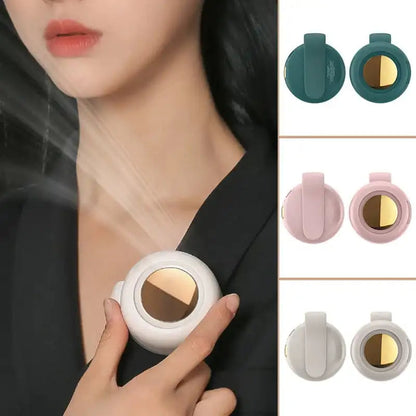 Wearable Clip Fan with Bladeless Motor and Dual Wear Options, 23-Hour Runtime