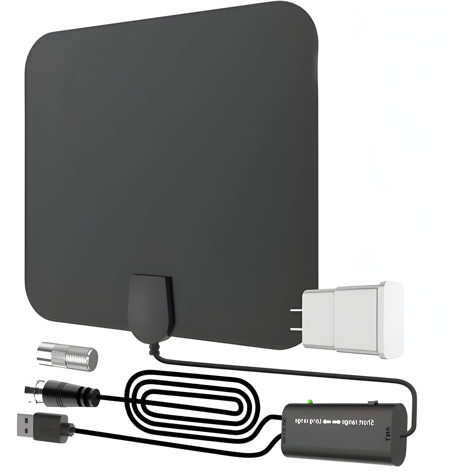 Indoor HDTV Antenna with 37dB Signal Amplifier and 10ft Coaxial Cable