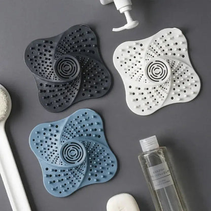 Shower and Sink Drain Hair Catcher with Spiral Ridge Pattern and Suction Cups