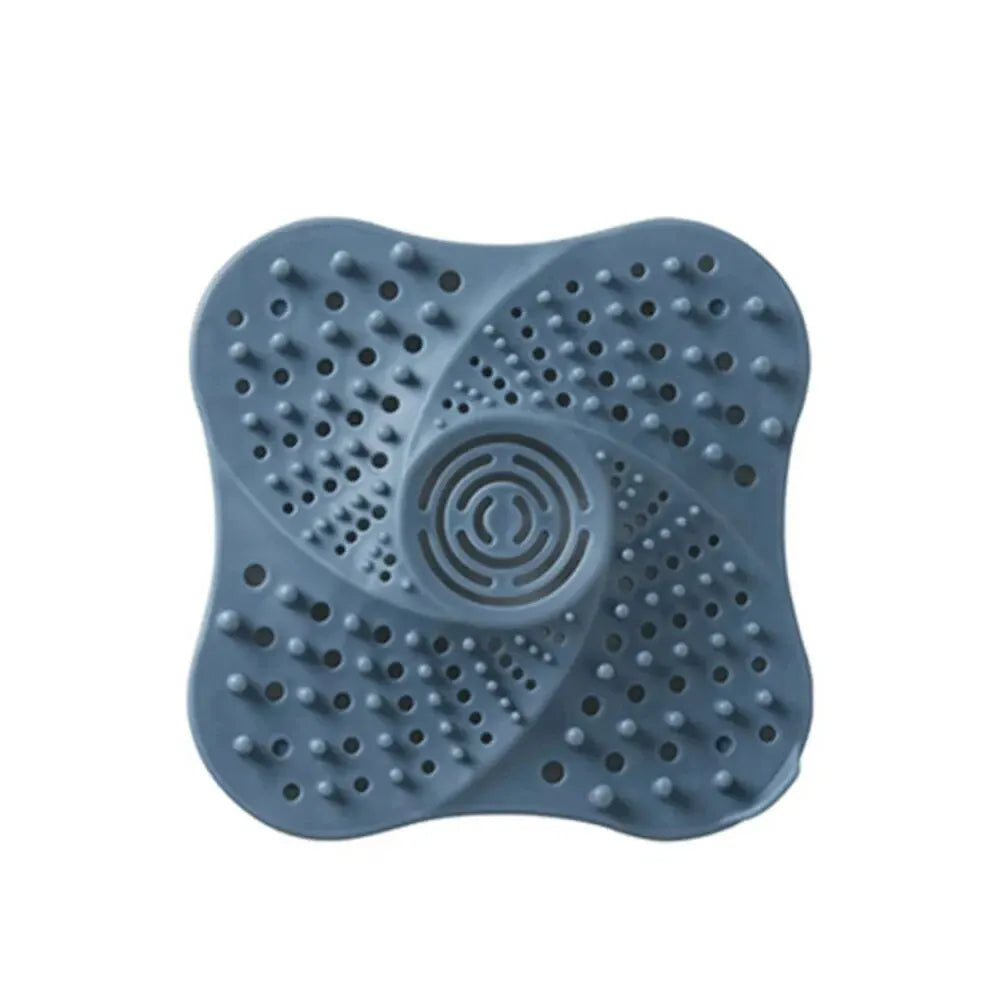 Shower and Sink Drain Hair Catcher with Spiral Ridge Pattern and Suction Cups