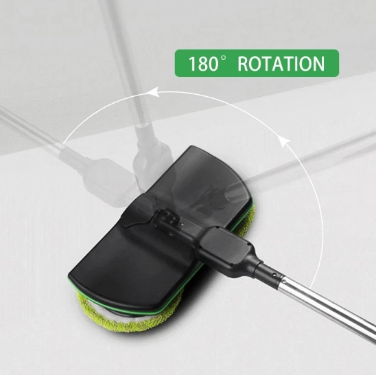 Electric Spin Mop with Dual Motors and Rotating Head, 4 Washable Pads