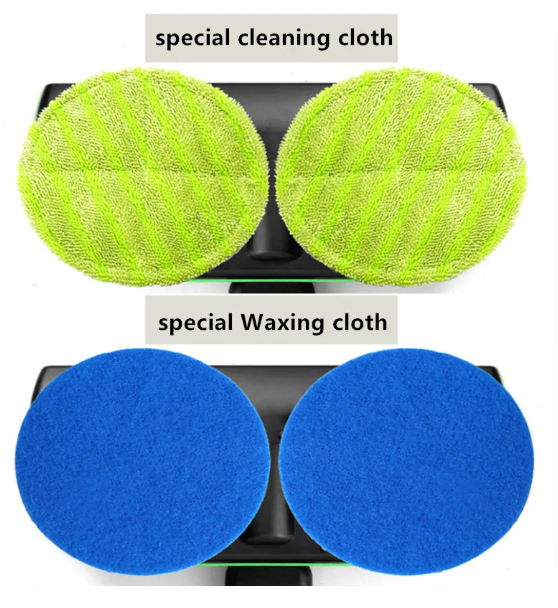 Electric Spin Mop with Dual Motors and Rotating Head, 4 Washable Pads