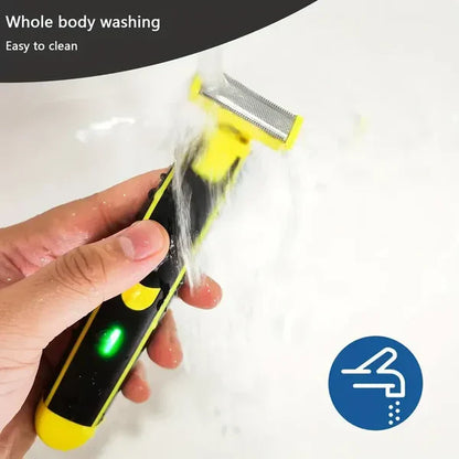 Rechargeable Grooming Trimmer with Four Interchangeable Heads and Floating Blade System