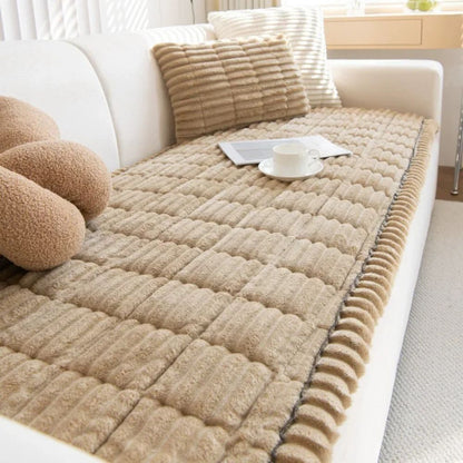 Polyester Sofa Slipcover with Anti Slip Backing and Machine Washable Fabric, Striped Pattern
