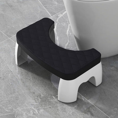 Toilet Squat Stool with Textured Non-Slip Top and Rubber Grips, Compact Design