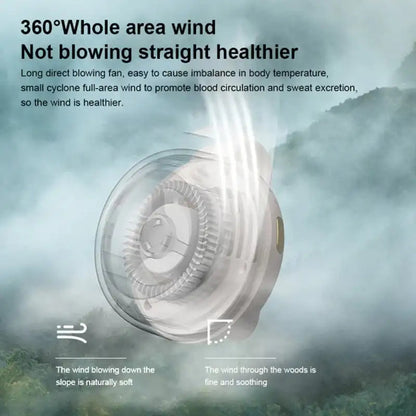 Wearable Clip Fan with Bladeless Motor and Dual Wear Options, 23-Hour Runtime