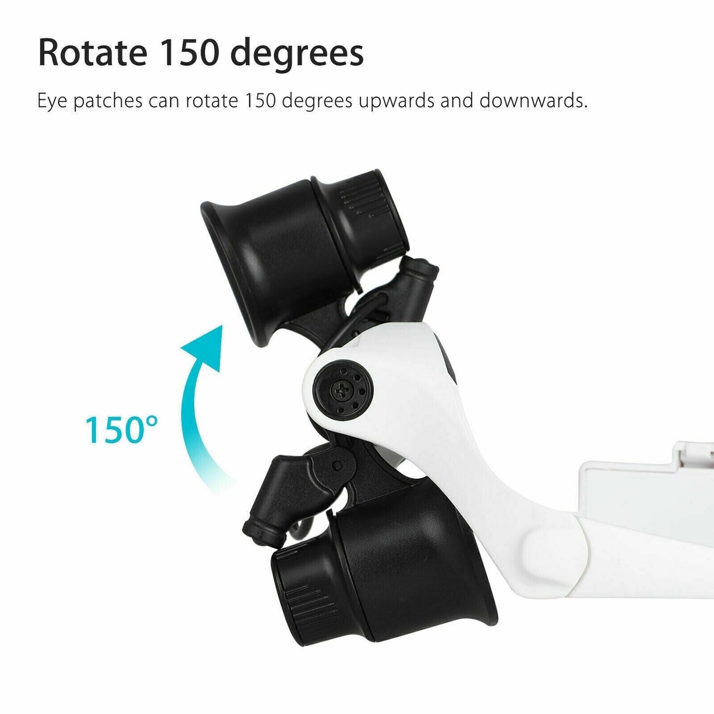 Magnifying Headband with 4 Interchangeable Lens Pairs and LED Light for Jewelry Repair