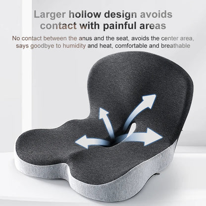 Memory Foam Seat and Back Cushion with Lumbar Support and Ventilation Design
