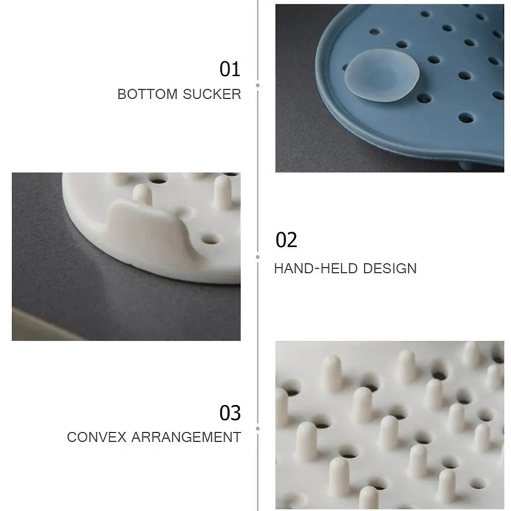 Shower and Sink Drain Hair Catcher with Spiral Ridge Pattern and Suction Cups