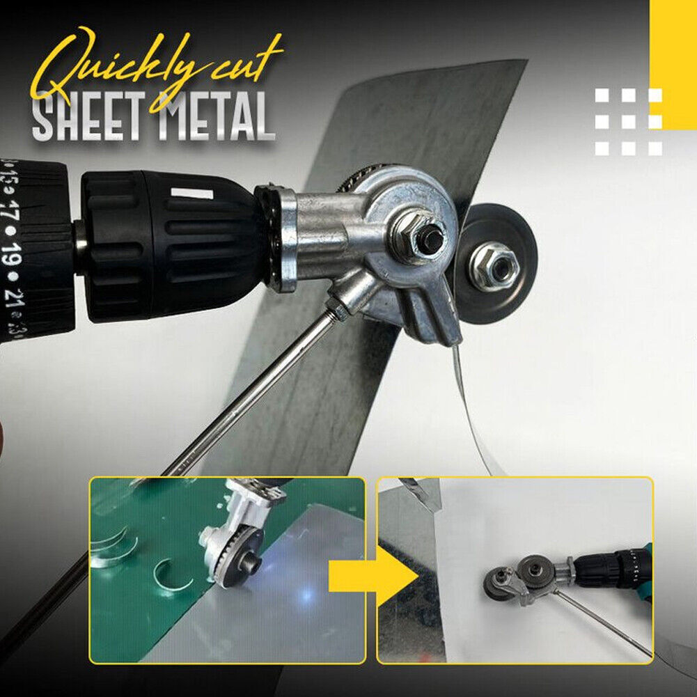 Metal Sheet Cutter Attachment for Electric Drills with Blade Guard, 3mm Capacity