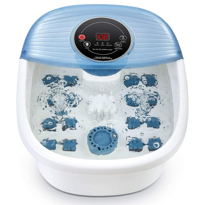 Foot Bath with Heated Water and Vibration Massage Rollers, Bubble Function