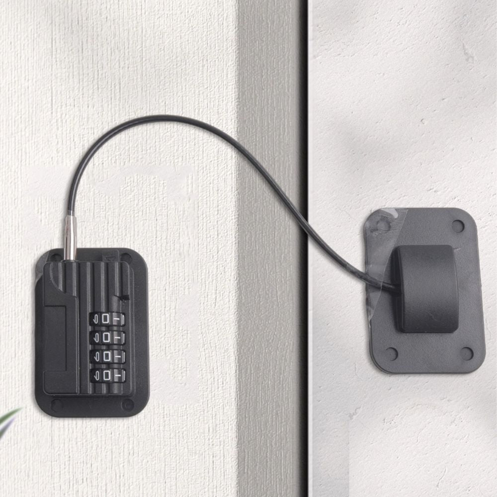 Password Protected Refrigerator Lock with Adjustable Strap and Adhesive Mount