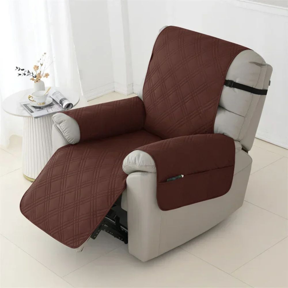 Recliner Armchair Cover with Waterproof Quilted Fabric and Pet Protection, Machine Washable
