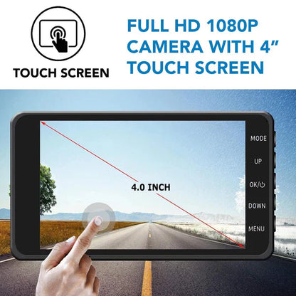 Dual Lens Dash Camera with 1080p Resolution and Impact Detection for Cars