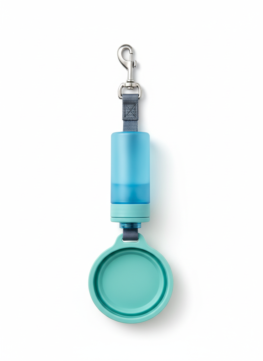 4-in-1 Dog Leash with Water Bottle and Bowl