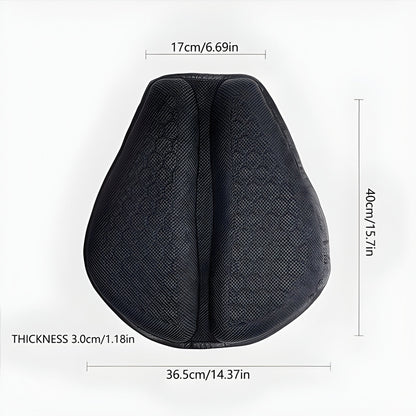 Gel Motorcycle Seat Cushion with Honeycomb Ventilation and Dual Strap Attachment