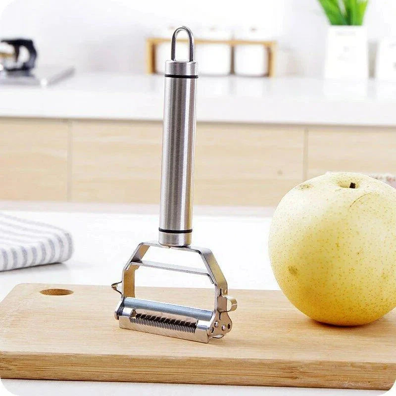 Dual Blade Vegetable Peeler with Julienne Slicer and Stainless Steel Construction