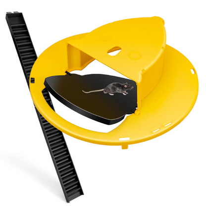 Auto Reset Bucket Mouse Trap with Flip Slide Mechanism and Dual Ladders