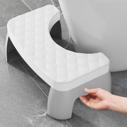 Toilet Squat Stool with Textured Non-Slip Top and Rubber Grips, Compact Design