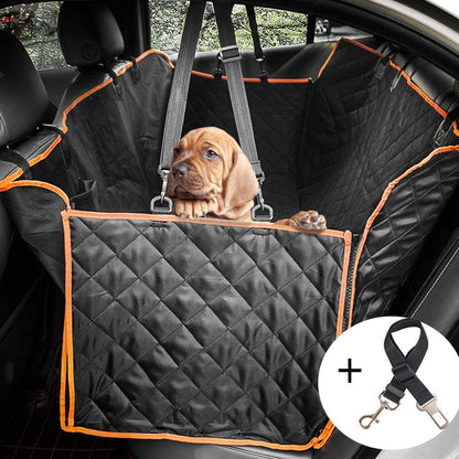 Waterproof Dog Car Seat Hammock with Mesh Window and Zippered Side Panels