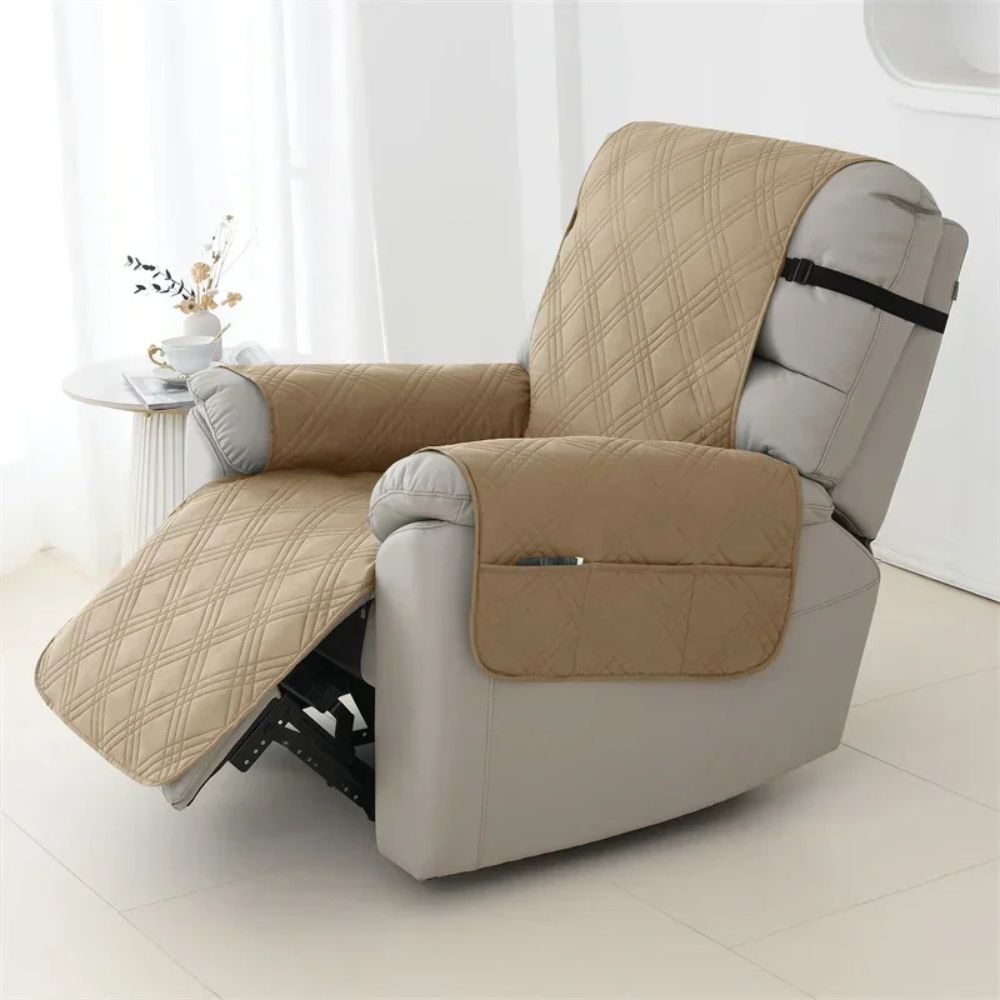 Recliner Armchair Cover with Waterproof Quilted Fabric and Pet Protection, Machine Washable