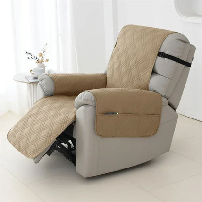 Recliner Armchair Cover with Waterproof Quilted Fabric and Pet Protection, Machine Washable