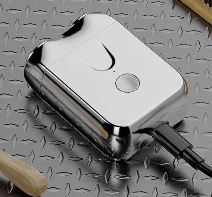 Dual Rotary Electric Shaver with Curved Blade Screens and Quiet Motor, Waterproof