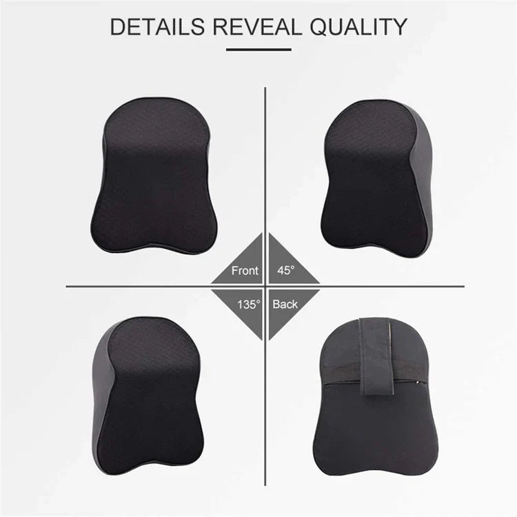 Memory Foam Car Headrest Cushion with Washable Cover and Neck Support