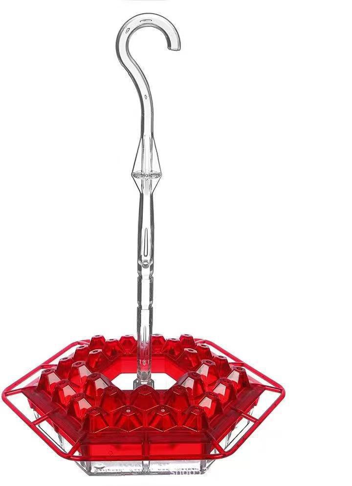 Outdoor Hummingbird Feeder with Raised Ports and Ant Guard, 30 Feeding Stations