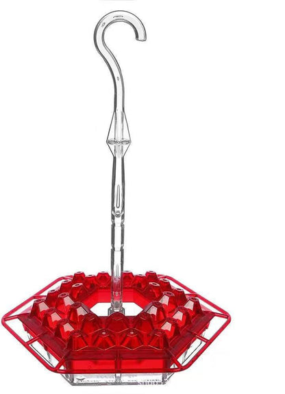 Outdoor Hummingbird Feeder with Raised Ports and Ant Guard, 30 Feeding Stations