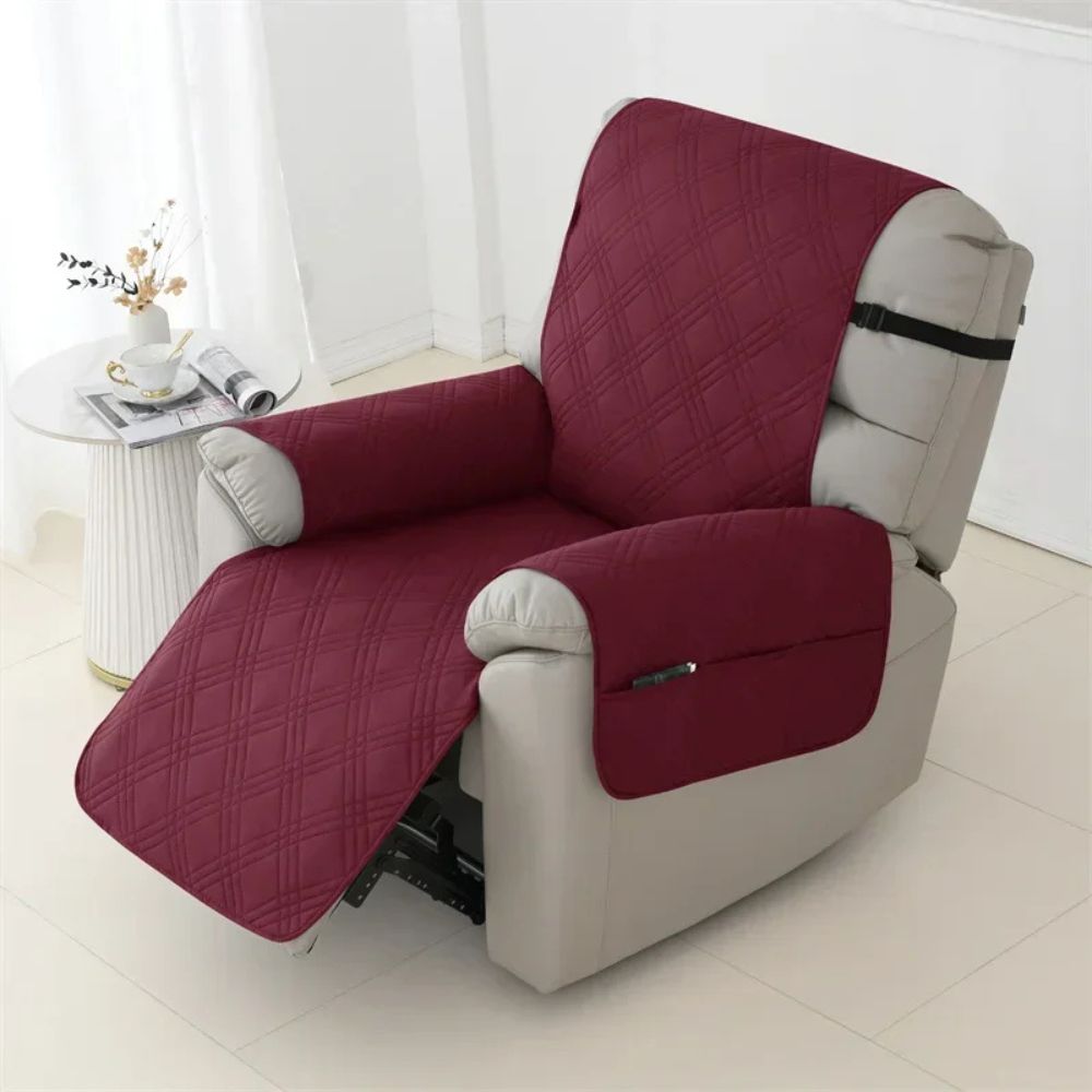 Recliner Armchair Cover with Waterproof Quilted Fabric and Pet Protection, Machine Washable